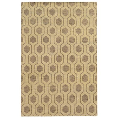 ESPECTACULO Maddox 5650 Hand Knotted Wool Rectangle Rug, Beige - 55 ft. x 8 ft. ES1876623